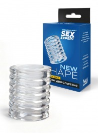 Прозрачная сквозная насадка на пенис с ребрышками - Sex Expert - в Арзамасе купить с доставкой