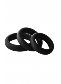 Набор из 3 черных эрекционных колец Smooth Silicone Cockring Pack - Dream Toys - в Арзамасе купить с доставкой