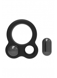 Черное эрекционное кольцо с утяжелителями Cockring Dual Weight - Dream Toys - в Арзамасе купить с доставкой