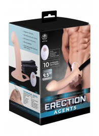 Телесный полый страпон с вибрацией Erection Agents - 24,1 см. - NMC - купить с доставкой в Арзамасе