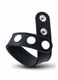 Черное эрекционное кольцо на кнопках - Blush Novelties - в Арзамасе купить с доставкой