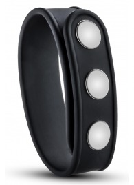 Черное эрекционное кольцо на кнопках - Blush Novelties - в Арзамасе купить с доставкой