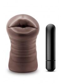 Коричневый мастурбатор-ротик Krystal Vibrating Masturbator - Blush Novelties - в Арзамасе купить с доставкой