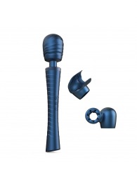 Синий вибромассажёр с насадками Man.wand Edgy - Manwan - в Арзамасе купить с доставкой