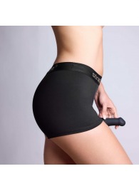 Черные трусики-боксеры для фиксации насадок Strap-on-me Harness Lingerie Allure - size XL - Strap-on-me - купить с доставкой в Арзамасе