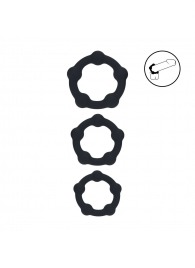 Набор из 3 эрекционных колец Beaded Silicone Cockring Set - Shots Media BV - в Арзамасе купить с доставкой