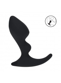 Черная анальная пробка для массажа простаты Double Ripple Silicone Prostate Massager - Shots Media BV - в Арзамасе купить с доставкой
