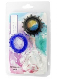 Набор из 3 эрекционных колец разного цвета и рельефа - Boys of Toys - в Арзамасе купить с доставкой