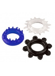 Набор из 3 эрекционных колец разного цвета и рельефа - Boys of Toys - в Арзамасе купить с доставкой