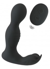 Черная анальная пробка с вибрацией, вращением и пультом ДУ RC Butt Plug with 2 Functions - Orion - в Арзамасе купить с доставкой