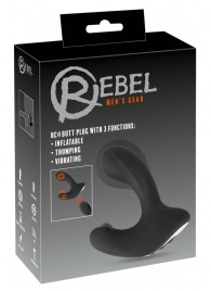 Черная анальная вибропробка с функцией расширения RC Butt Plug with 3 functions - Orion - в Арзамасе купить с доставкой