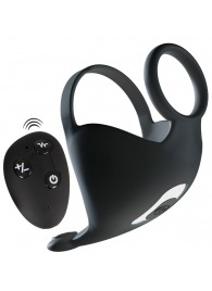 Черная вибронасадка для эрекции и стимуляции мошонки Cock ring with RC ball massager - Orion - в Арзамасе купить с доставкой