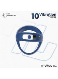 Синее интерактивное эрекционное виброкольцо Rank - Intoyou - в Арзамасе купить с доставкой