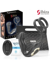 Черная анальная пробка с вращением и эрекционными кольцами - Ibiza - в Арзамасе купить с доставкой