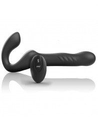 Черный безремневой страпон с вибрацией и возвратно-поступательными движениями - 24 см. - Ibiza - купить с доставкой в Арзамасе