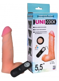 Фаллическая насадка Харнесс UNICOCK 5,5  с вибрацией - 17 см. - LOVETOY (А-Полимер) - купить с доставкой в Арзамасе