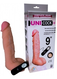 Фаллическая насадка Харнесс UNICOCK 9  с вибрацией - 24 см. - LOVETOY (А-Полимер) - купить с доставкой в Арзамасе