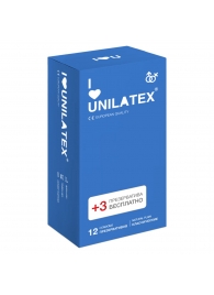 Классические презервативы Unilatex Natural Plain - 12 шт. + 3 шт. в подарок - Unilatex - купить с доставкой в Арзамасе