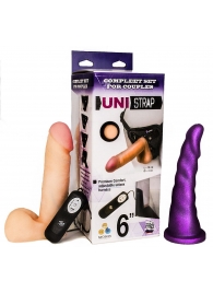 Вибрострапон с двумя насадками UniStrap - 18 и 18 см. - LOVETOY (А-Полимер) - купить с доставкой в Арзамасе