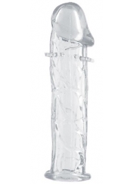 Гладкая прозрачная насадка с усиками под головкой - 12,5 см. - Toyfa Basic - в Арзамасе купить с доставкой