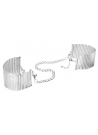 Серебристые наручники-браслеты Desir Metallique Handcuffs - Bijoux Indiscrets - купить с доставкой в Арзамасе
