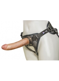 Насадка-фаллоимитатор на кожаных трусиках Harness Ultra Realistic 7  - 18 см. - LOVETOY (А-Полимер) - купить с доставкой в Арзамасе