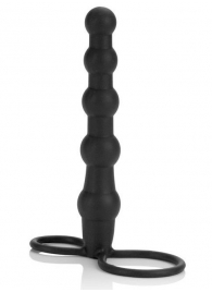 Насадка на пенис для двойного проникновения Silicone Beaded Double Rider - 14 см. - California Exotic Novelties - в Арзамасе купить с доставкой