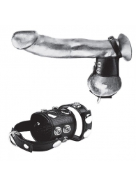 Утяжка на пенис и мошонку Cock Ring With 1.5  Ball Stretcher And Optional Weight Ring - BlueLine - купить с доставкой в Арзамасе