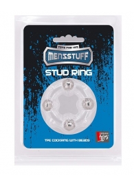 Эрекционное кольцо с 4 бусинами MENZSTUFF STUD RING CLEAR - Dream Toys - в Арзамасе купить с доставкой