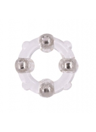 Эрекционное кольцо с 4 бусинами MENZSTUFF STUD RING CLEAR - Dream Toys - в Арзамасе купить с доставкой