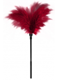Пластиковая метелочка с красными пёрышками Small Feather Tickler - 32 см. - Blush Novelties - купить с доставкой в Арзамасе