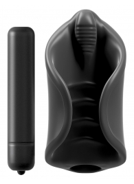 Чёрный мастурбатор Vibrating Silicone Stimulator с вибрацией - Pipedream - в Арзамасе купить с доставкой