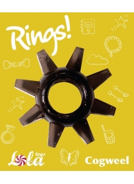 Чёрное эрекционное кольцо Rings Cogweel - Lola Games - в Арзамасе купить с доставкой