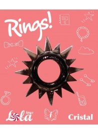 Чёрное эрекционное кольцо Rings Cristal - Lola Games - в Арзамасе купить с доставкой