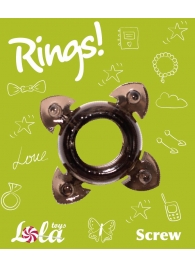 Чёрное эрекционное кольцо Rings Screw - Lola Games - в Арзамасе купить с доставкой