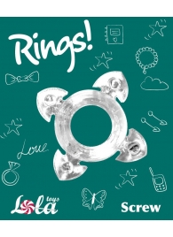 Прозрачное эрекционное кольцо Rings Screw - Lola Games - в Арзамасе купить с доставкой