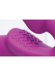 Ярко-розовый безремневой вибрострапон Evoke Vibrating Strapless Silicone Strap-on Dildo - XR Brands - купить с доставкой в Арзамасе