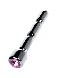 Серебристый уретральный плаг со стразом - 7 см. - ToyFa - купить с доставкой в Арзамасе