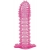 Гелевая розовая насадка с шипами - 12 см. - Toyfa Basic - в Арзамасе купить с доставкой