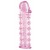 Гелевая розовая насадка на фаллос с шипами - 12 см. - Toyfa Basic - в Арзамасе купить с доставкой