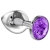 Малая серебристая анальная пробка Diamond Purple Sparkle Small с фиолетовым кристаллом - 7 см. - Lola Games - купить с доставкой в Арзамасе