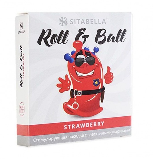 Стимулирующий презерватив-насадка Roll   Ball Strawberry - Sitabella - купить с доставкой в Арзамасе