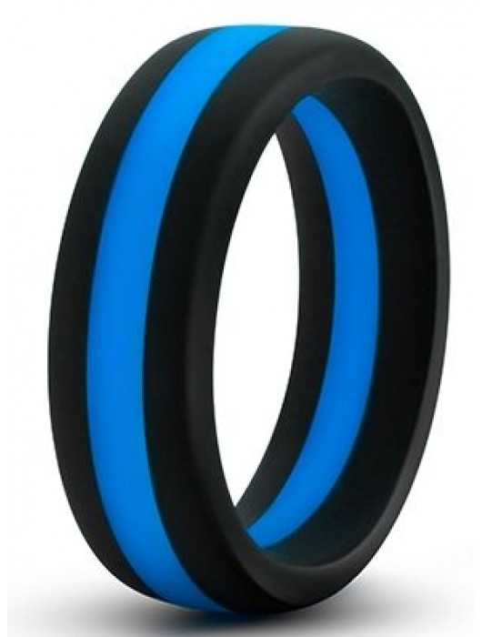 Черно-синее эрекционное кольцо Silicone Go Pro Cock Ring - Blush Novelties - в Арзамасе купить с доставкой