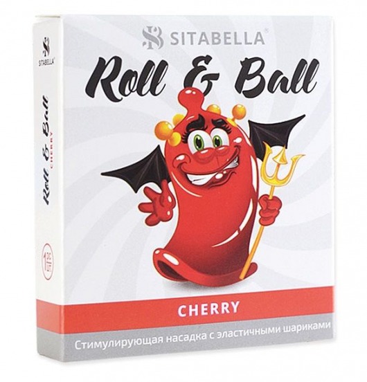 Стимулирующий презерватив-насадка Roll   Ball Cherry - Sitabella - купить с доставкой в Арзамасе