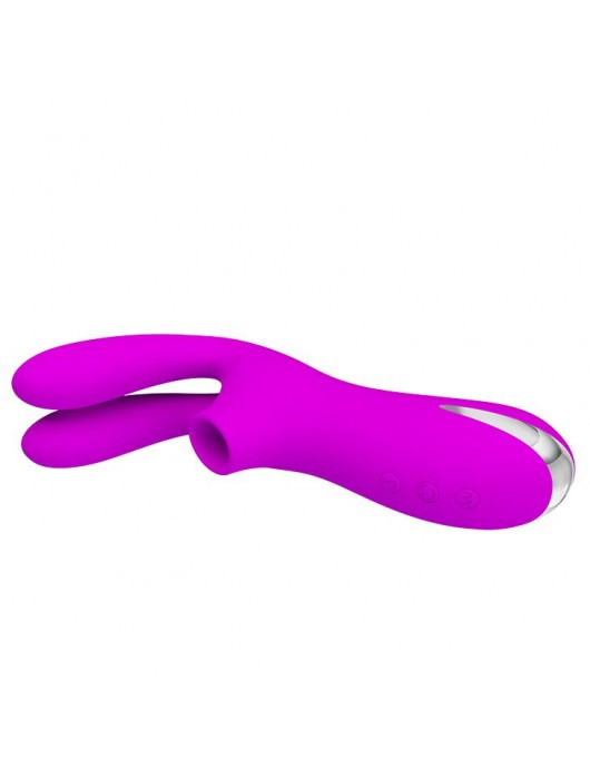 Лиловый вибратор с вакуумной стимуляцией Ralap - Baile