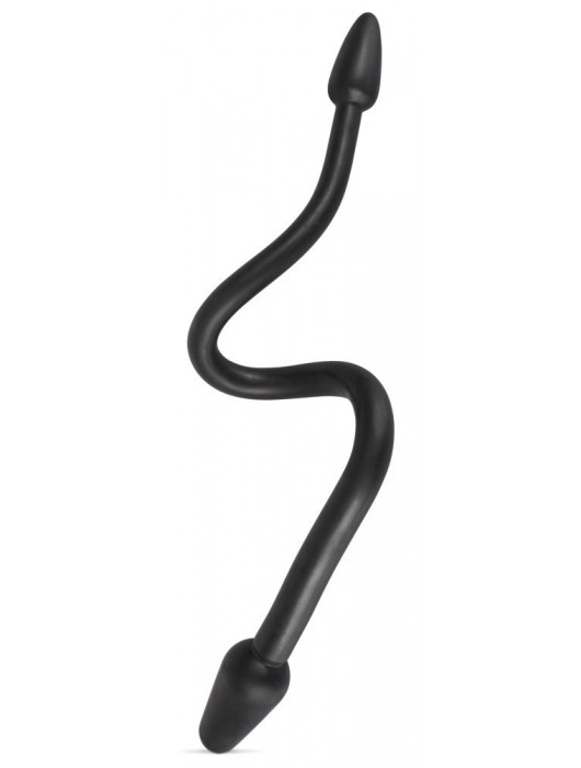 Черный двусторонний анальный плаг с гибким соединением Double Plug - Orion