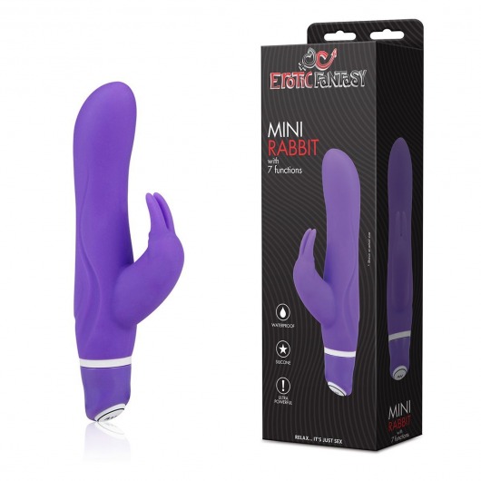 Фиолетовый силиконовый вибратор со стимулятором клитора - 21 см. - Erotic Fantasy