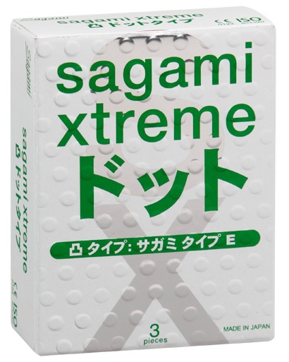 Презервативы Sagami Xtreme SUPER DOTS с точками - 3 шт. - Sagami - купить с доставкой в Арзамасе