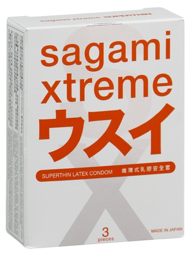 Ультратонкие презервативы Sagami Xtreme SUPERTHIN - 3 шт. - Sagami - купить с доставкой в Арзамасе