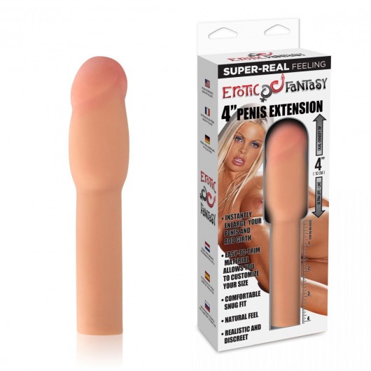 Телесная насадка для увеличения члена - 20 см. - Erotic Fantasy - в Арзамасе купить с доставкой